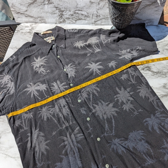 Men's Casual Button Down Short Sleeve Shirt Vintage size Large Palm Tree Pattern - Picture 4 of 6